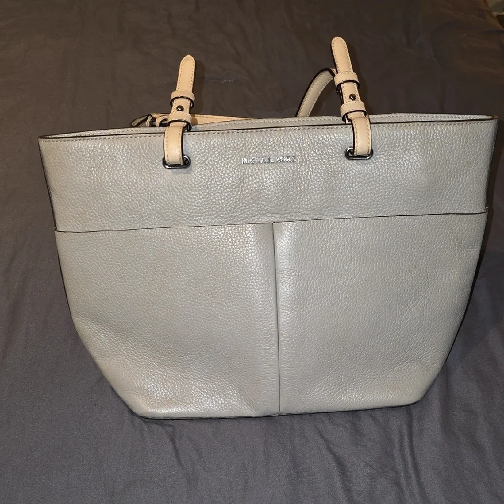 Michael Kors Gray Pebble Leather Tote Bag